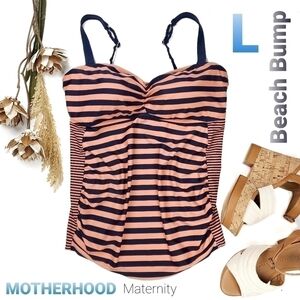 NEW Beach Bump Maternity Tankini Swim Top Sz L